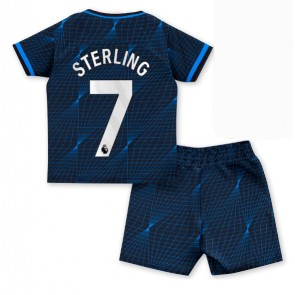 Maillot de foot Chelsea Raheem Sterling #7 Extérieur enfant 2023-24 Manches Courte (+ pantalon court)